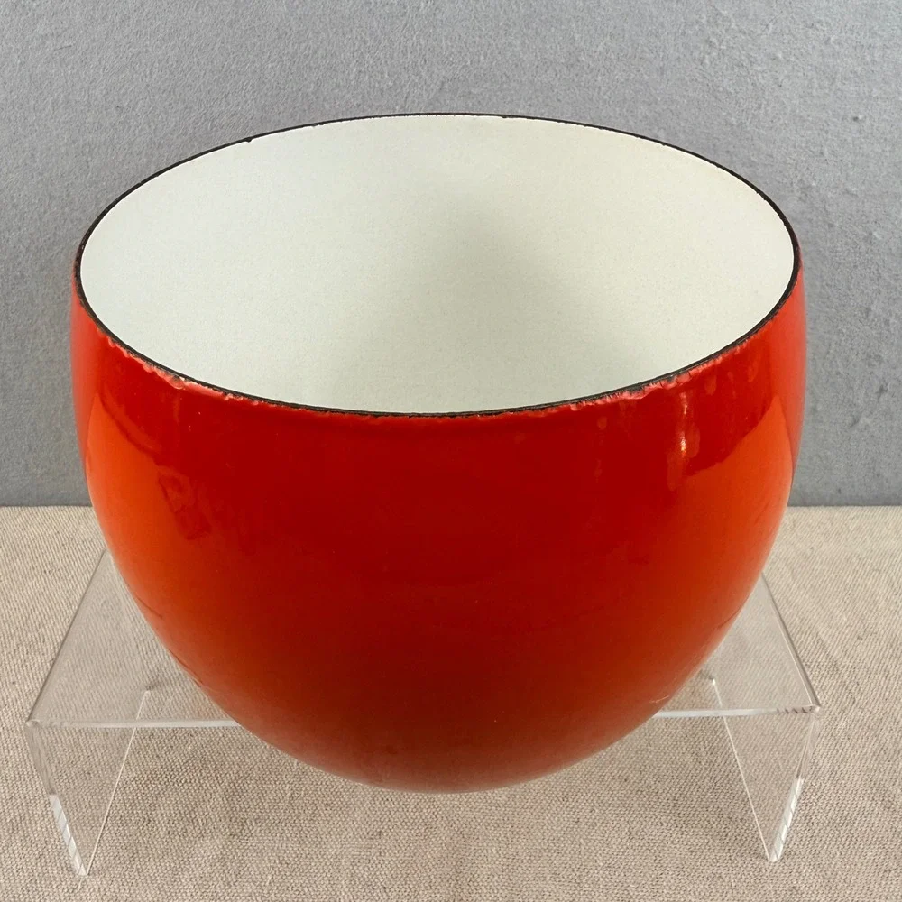 Vintage Dansk Kobenstyle Red Enamel Mixing Bowl France‎ IHQ Jens Quistgaard 7.5